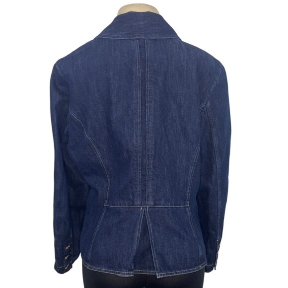 J. Jill Womens Dark Denim Blazer Jacket 3-Button Front Szize 16 - Picture 3 of 7